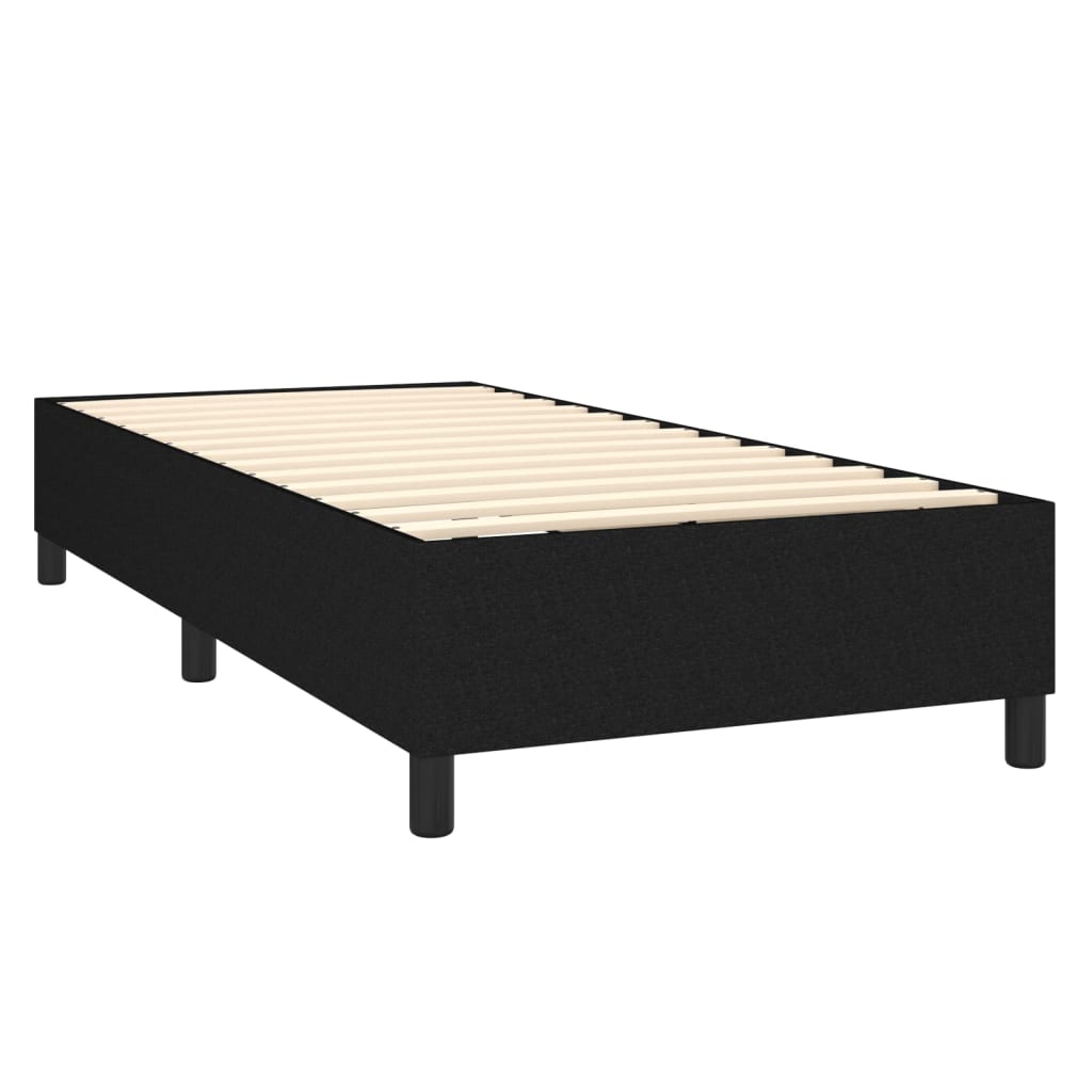 Krevet box spring s madracem LED crni 100x200 cm od tkanine