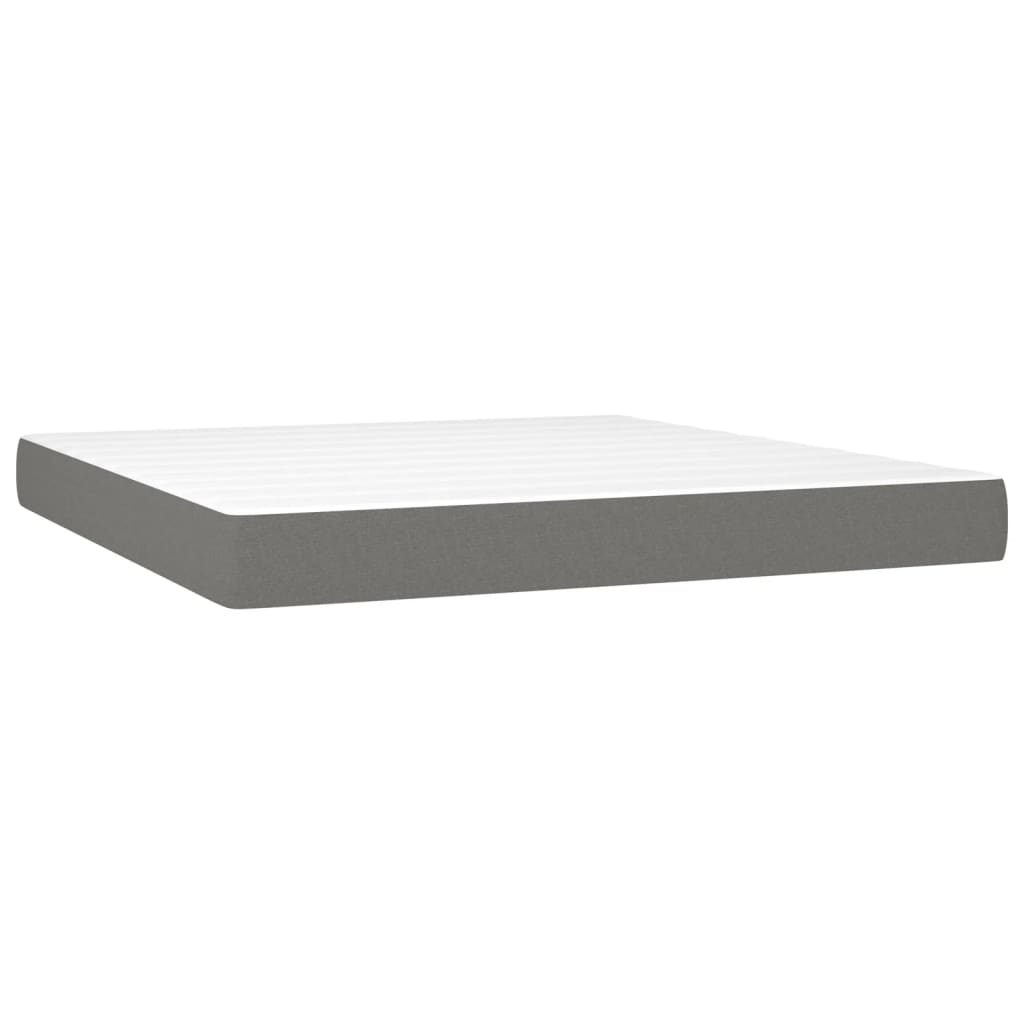 Krevet box spring s madracem LED tamnosivi 180x200 cm tkanina