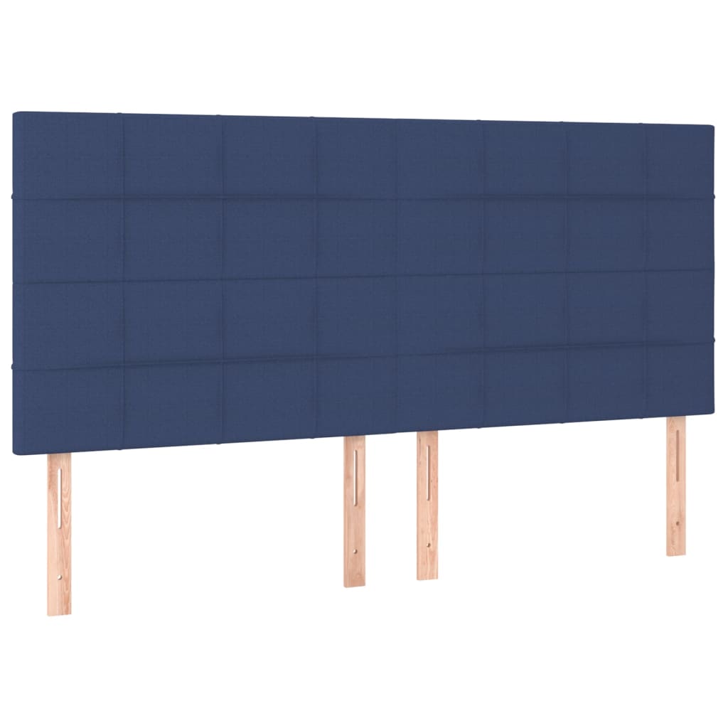 Krevet box spring s madracem LED plavi 180x200 cm od tkanine