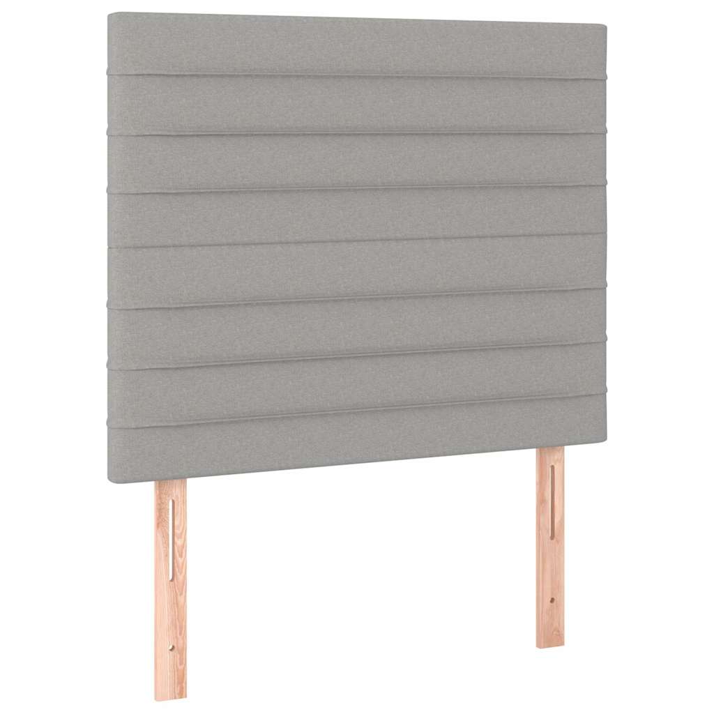 Krevet box spring s madracem LED svjetlosivi 80x200 cm tkanina