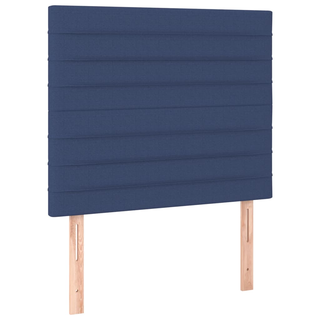 Krevet box spring s madracem LED plavi 90x200 cm od tkanine