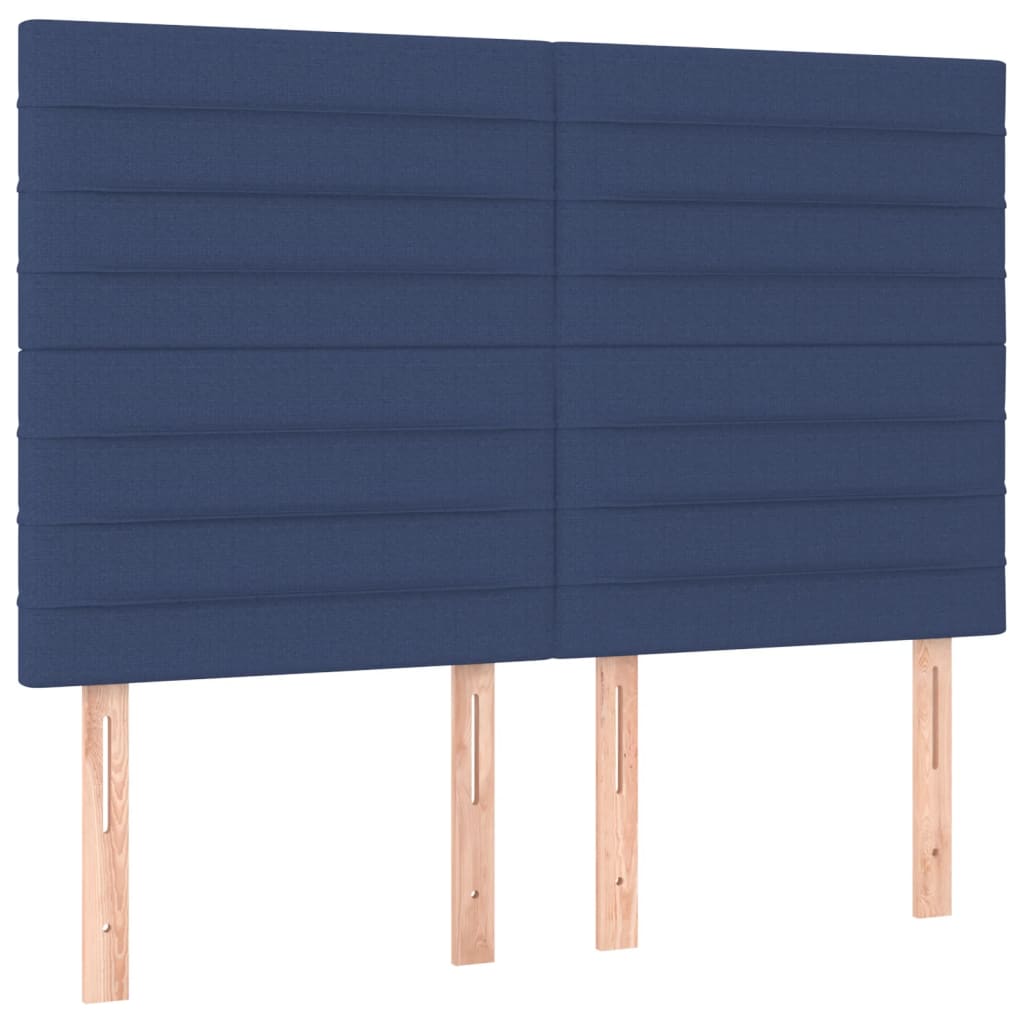 Krevet box spring s madracem LED plavi 140x190 cm od tkanine
