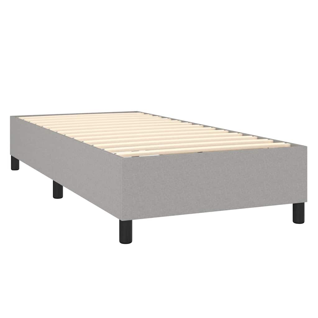 Krevet box spring s madracem LED svjetlosivi 80x200 cm tkanina