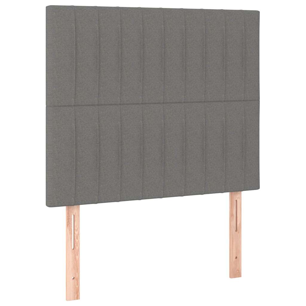 Krevet box spring s madracem LED tamnosivi 90x190 cm tkanina