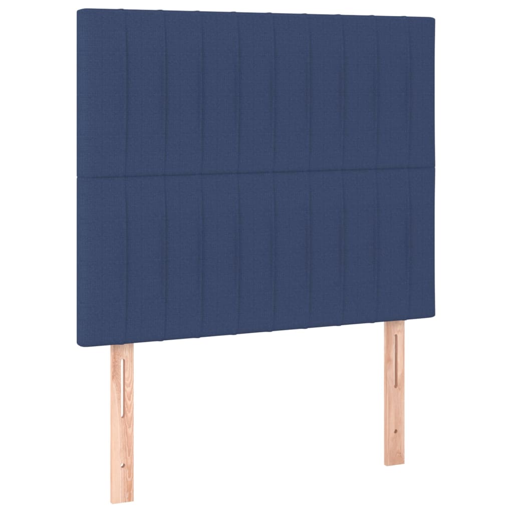 Krevet box spring s madracem LED plavi 90x190 cm od tkanine