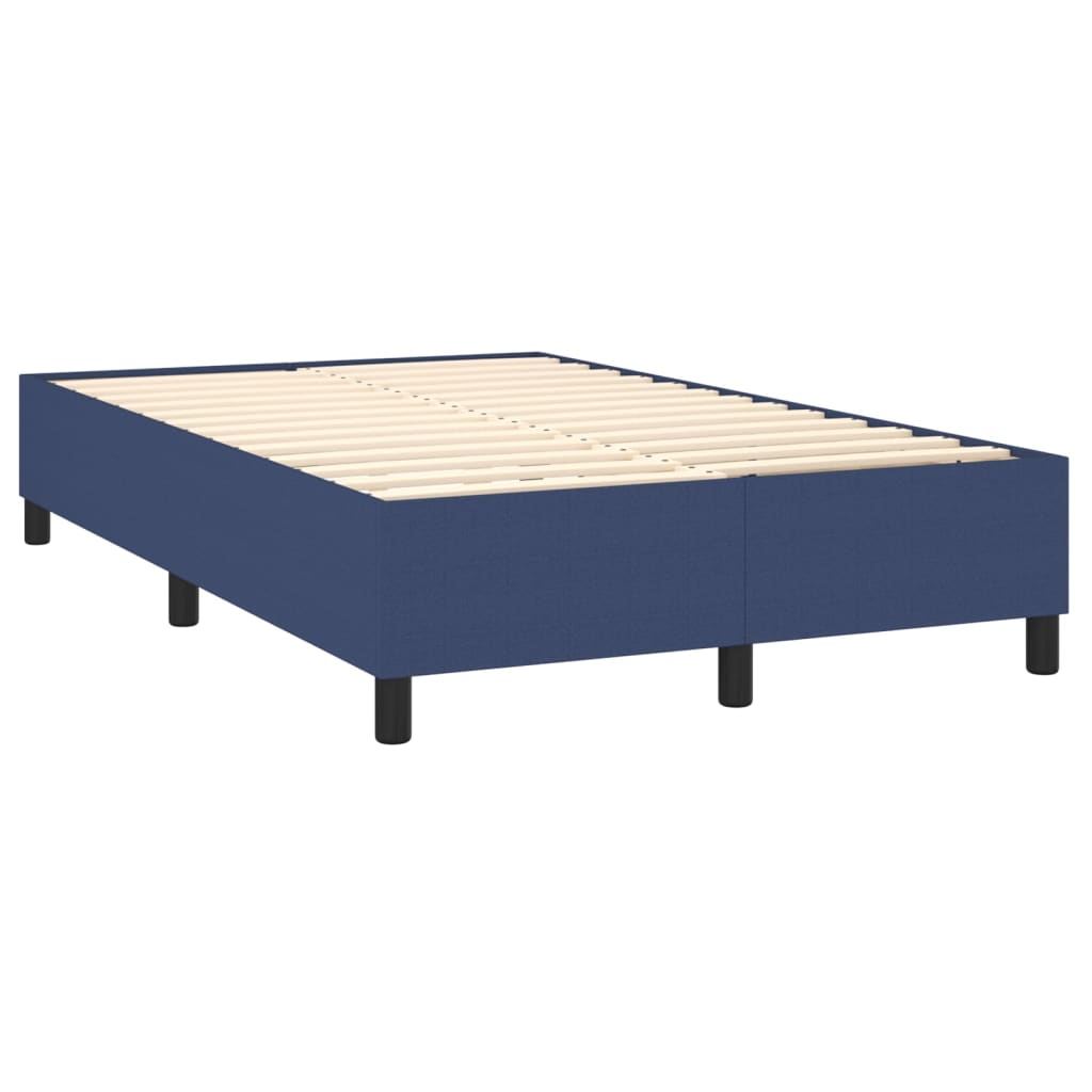 Krevet box spring s madracem LED plavi 120 x 200 cm od tkanine