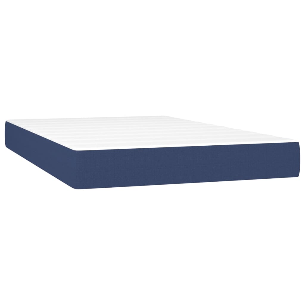 Krevet box spring s madracem LED plavi 120 x 200 cm od tkanine