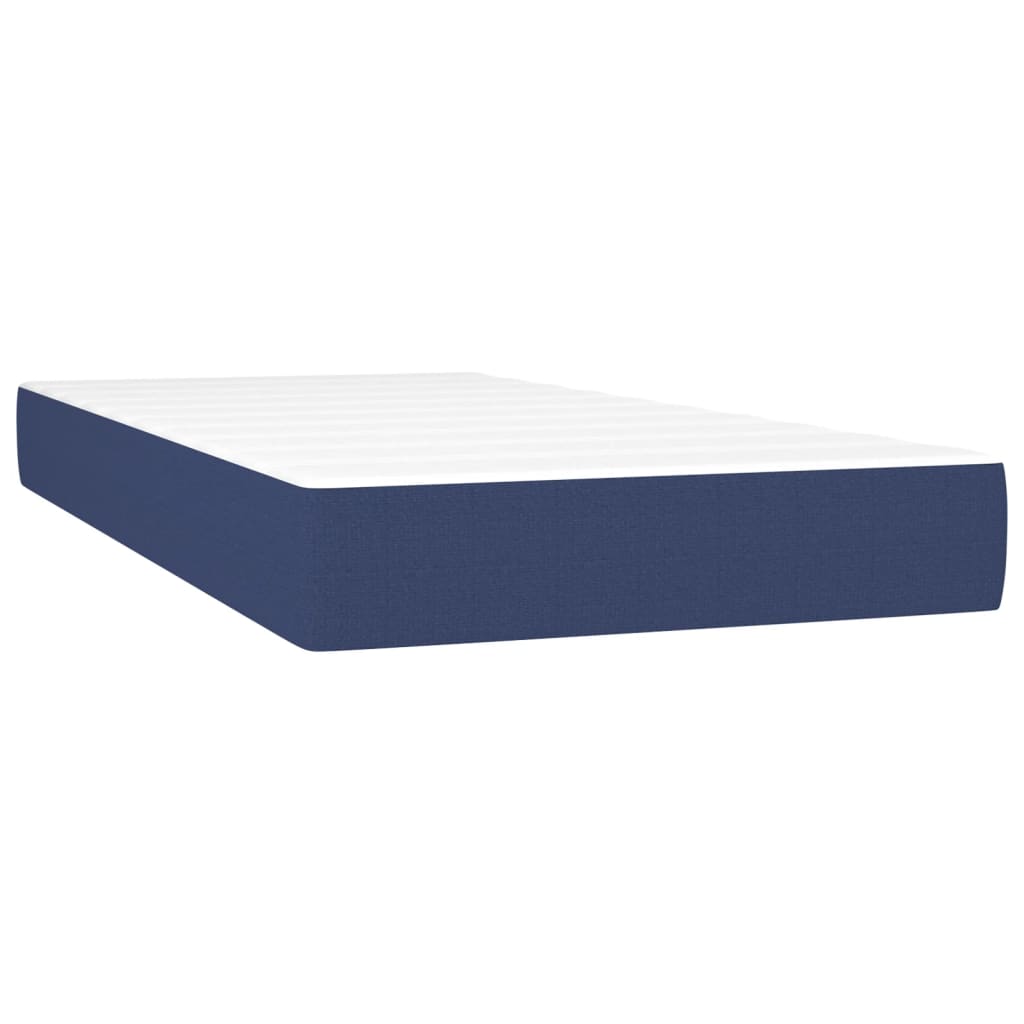 Krevet box spring s madracem LED plavi 80 x 200 cm od tkanine