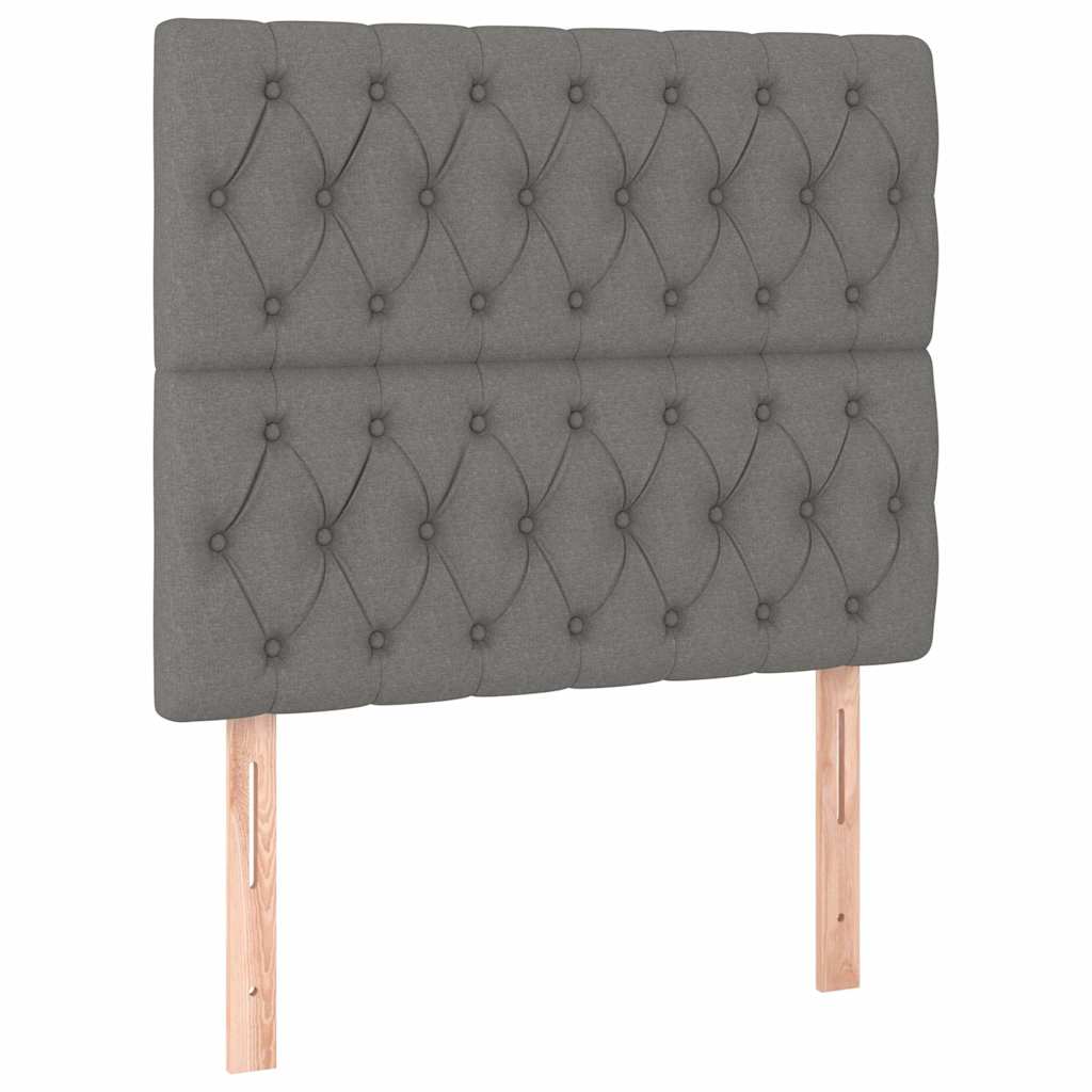 Krevet box spring s madracem LED tamnosivi 90x200 cm tkanina