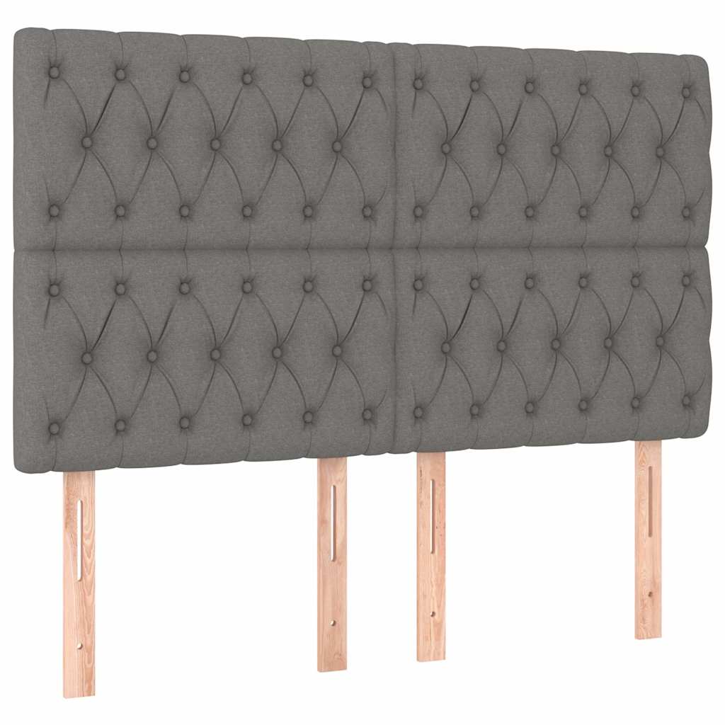 Krevet box spring s madracem LED tamnosivi 140x200 cm tkanina