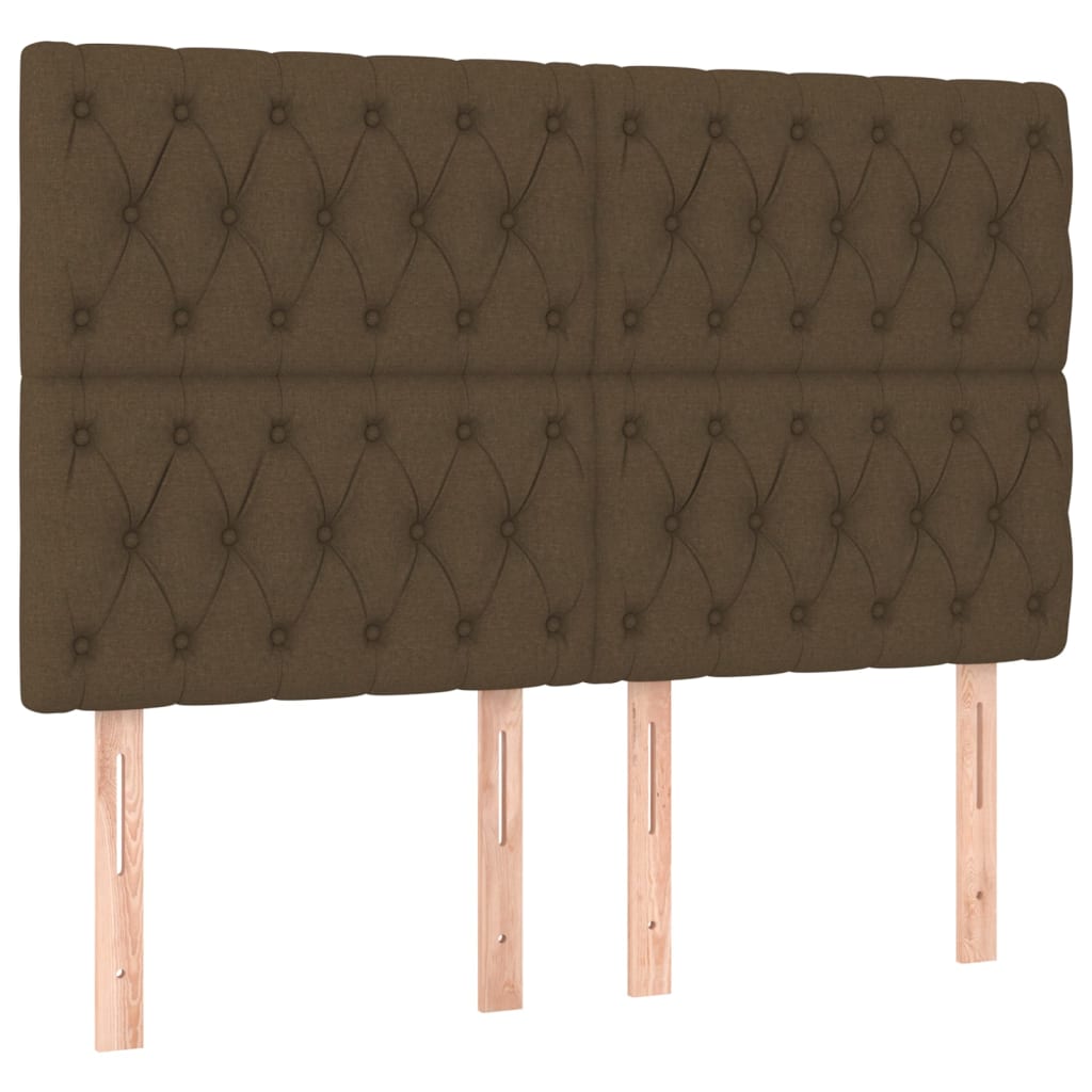 Krevet box spring s madracem LED tamnosmeđi 140x200 cm tkanina