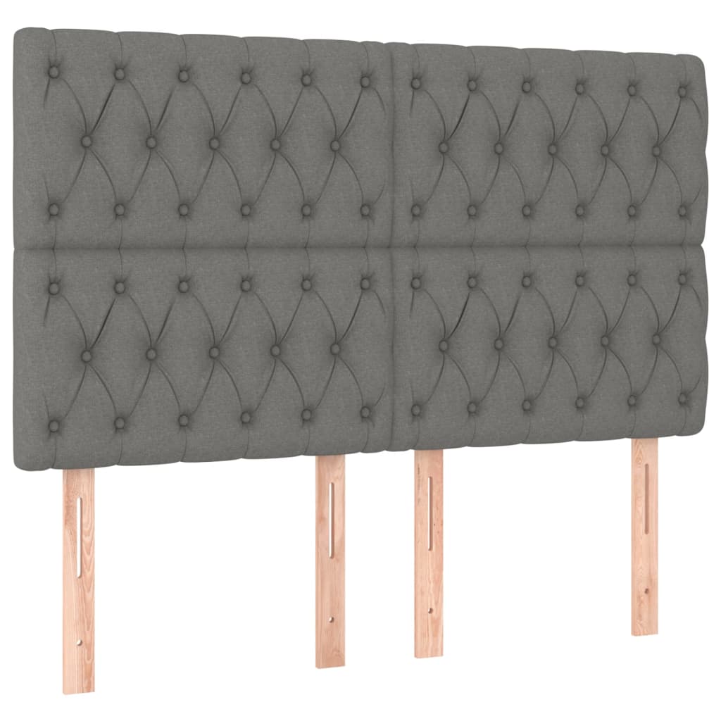 Krevet box spring s madracem LED tamnosivi 160x200 cm tkanina