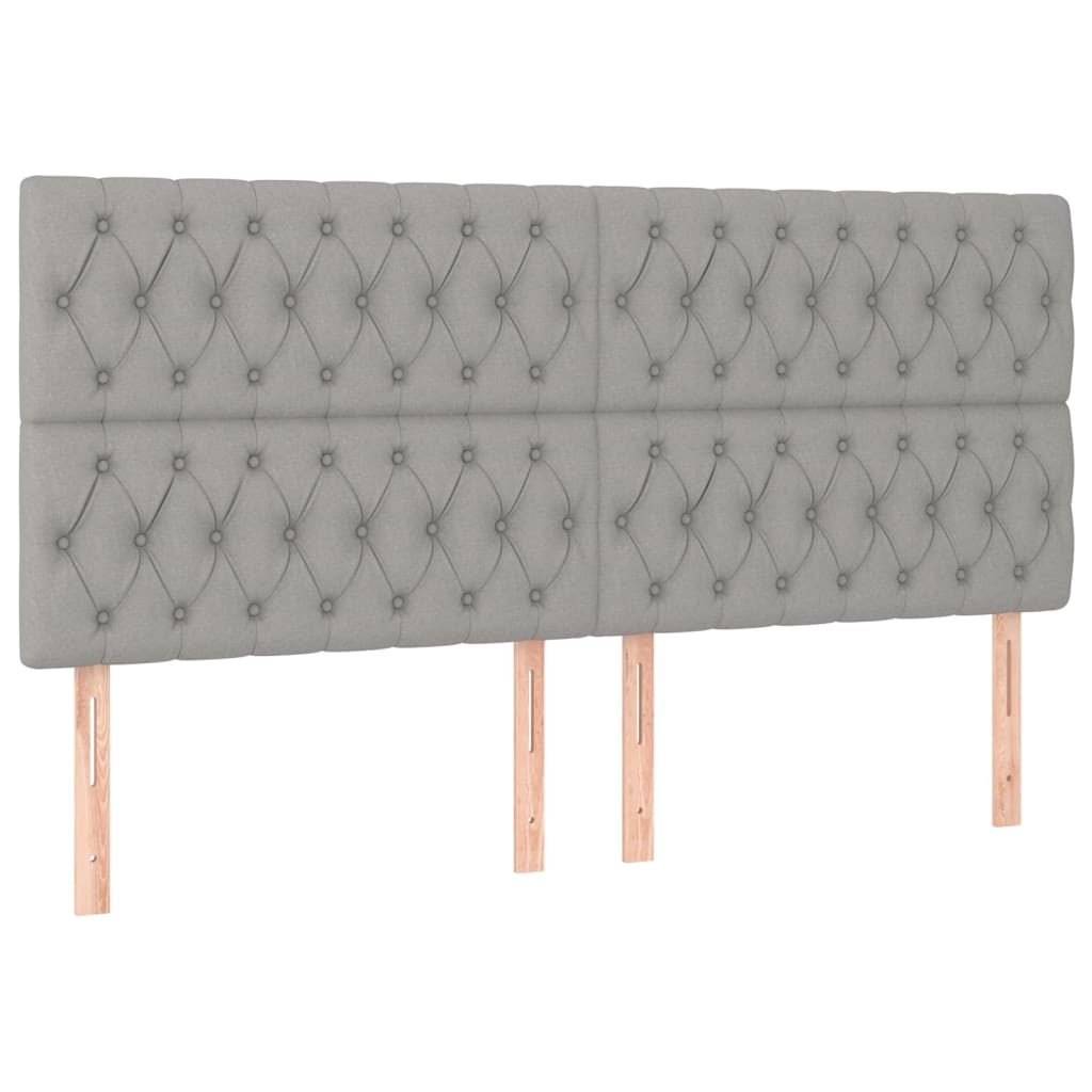 Krevet box spring s madracem LED svjetlosivi 180x200 cm tkanina
