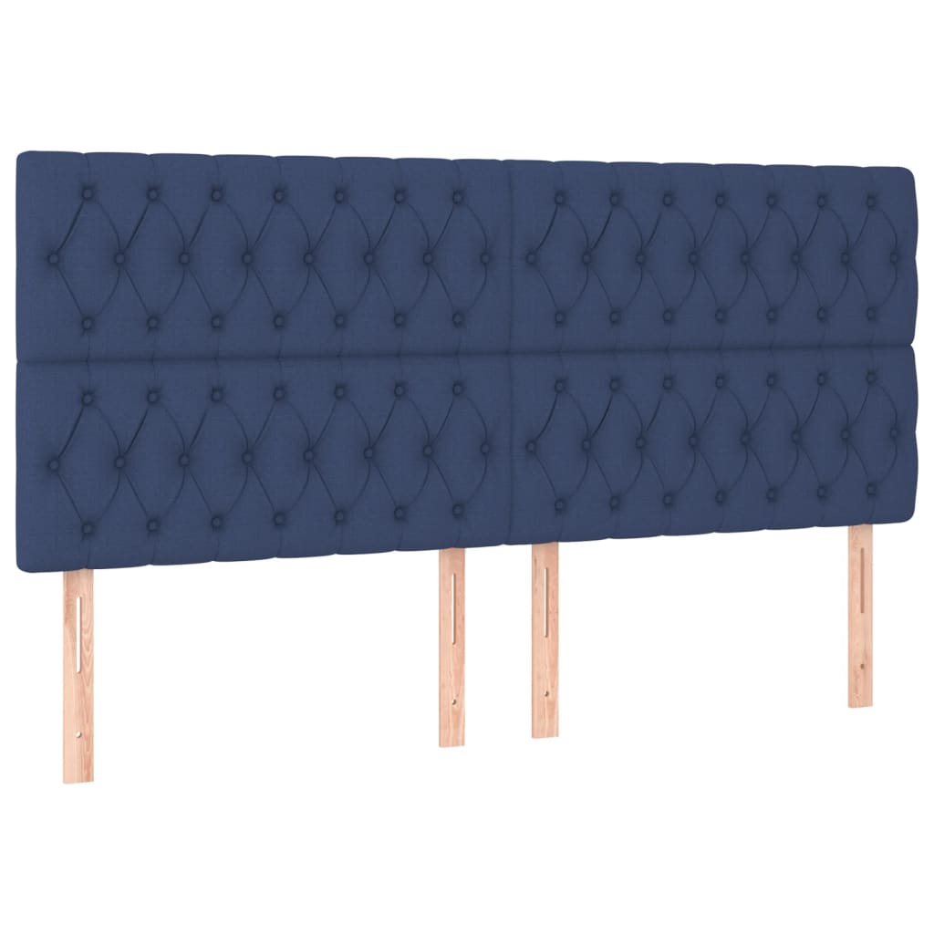 Krevet box spring s madracem LED plavi 180x200 cm od tkanine