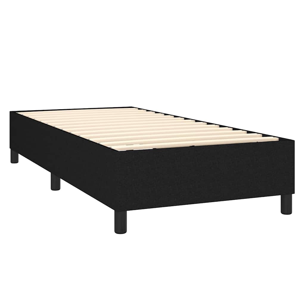 Krevet box spring s madracem LED crni 100x200 cm od tkanine