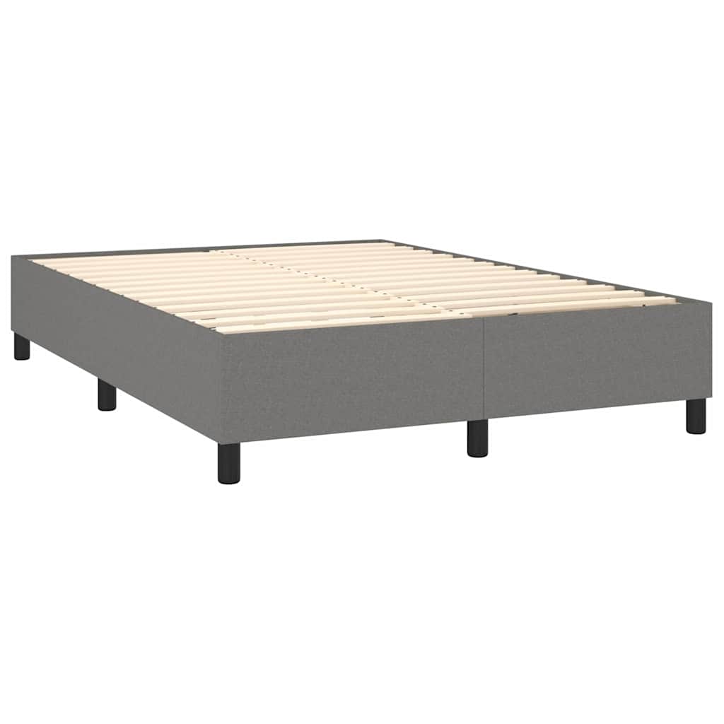 Krevet box spring s madracem LED tamnosivi 140x200 cm tkanina