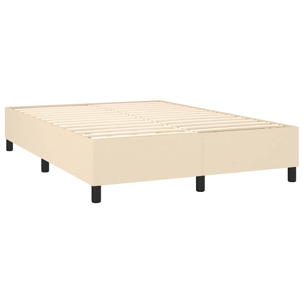 Krevet box spring s madracem LED krem 140x200 cm od tkanine