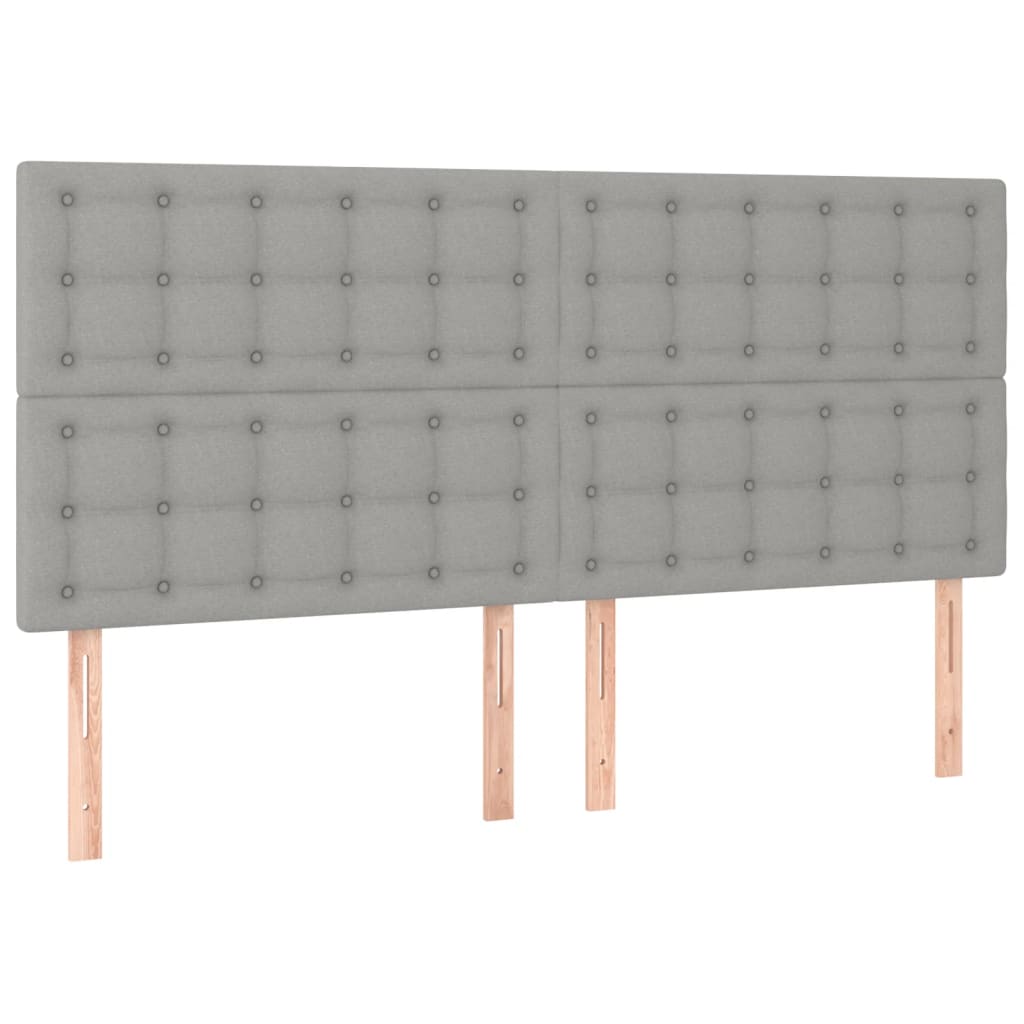 Krevet box spring s madracem LED svjetlosivi 160x200 cm tkanina