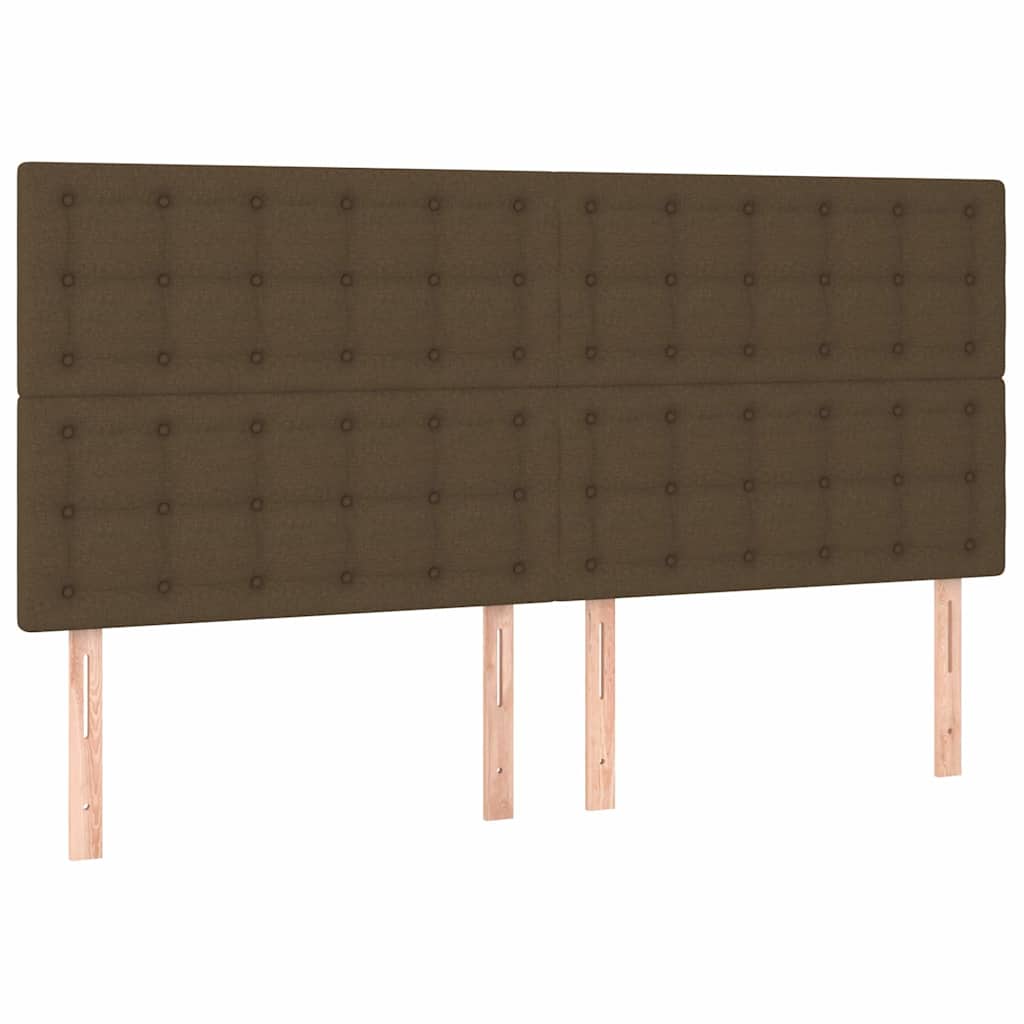 Krevet box spring s madracem LED tamnosmeđi 160x200 cm tkanina