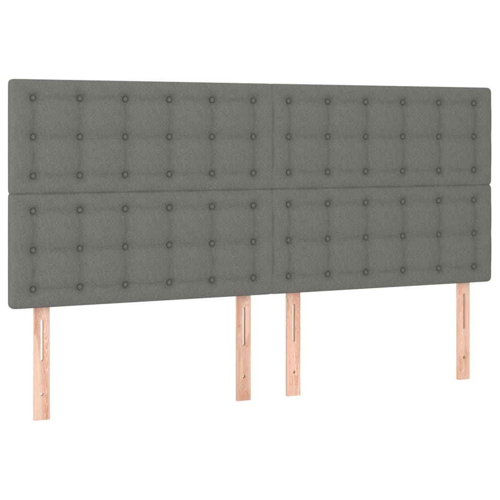 Krevet box spring s madracem LED tamnosivi 200x200 cm tkanina