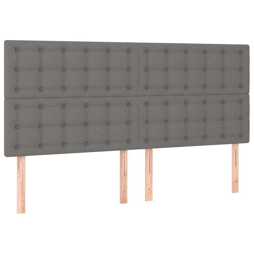 Krevet box spring s madracem LED tamnosivi 200x200 cm tkanina