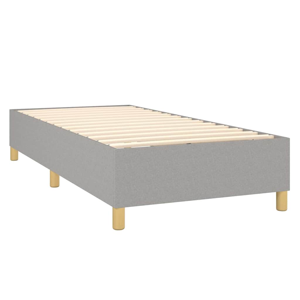Krevet box spring s madracem LED svjetlosivi 100x200 cm tkanina