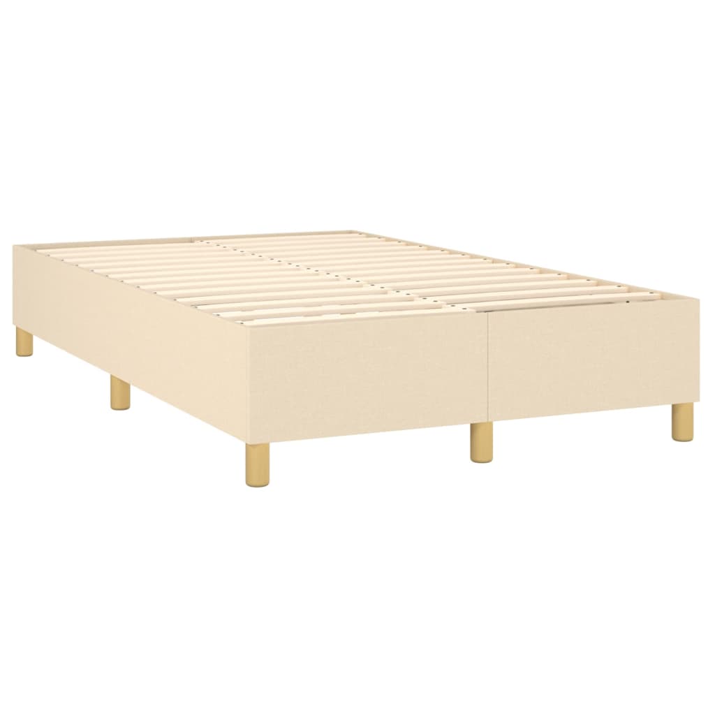 Krevet box spring s madracem LED krem 120 x 200 cm od tkanine