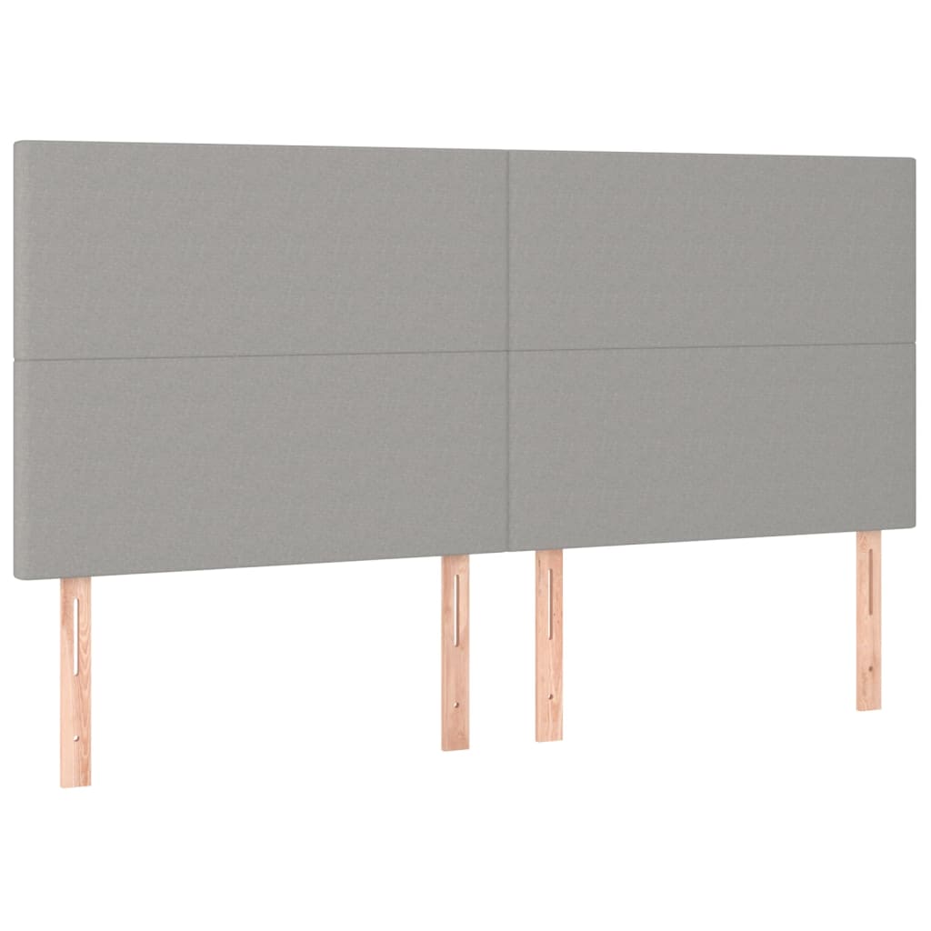 Krevet box spring s madracem LED svjetlosivi 160x200 cm tkanina