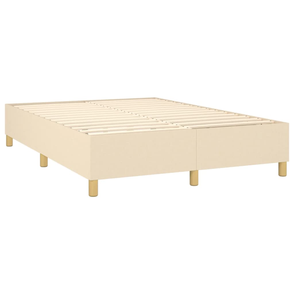 Krevet box spring s madracem LED krem 140x190 cm od tkanine