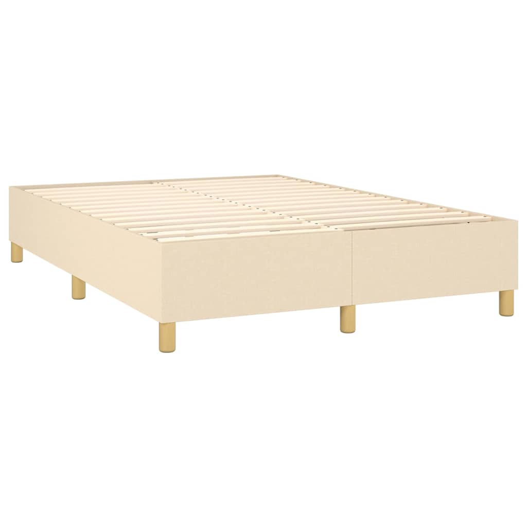 Krevet box spring s madracem LED krem 140x190 cm od tkanine