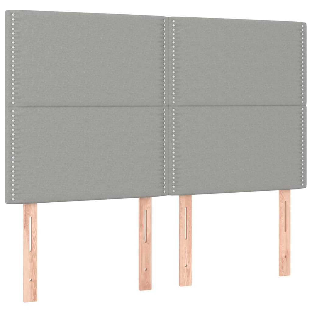 Krevet box spring s madracem LED svjetlosivi 140x200 cm tkanina