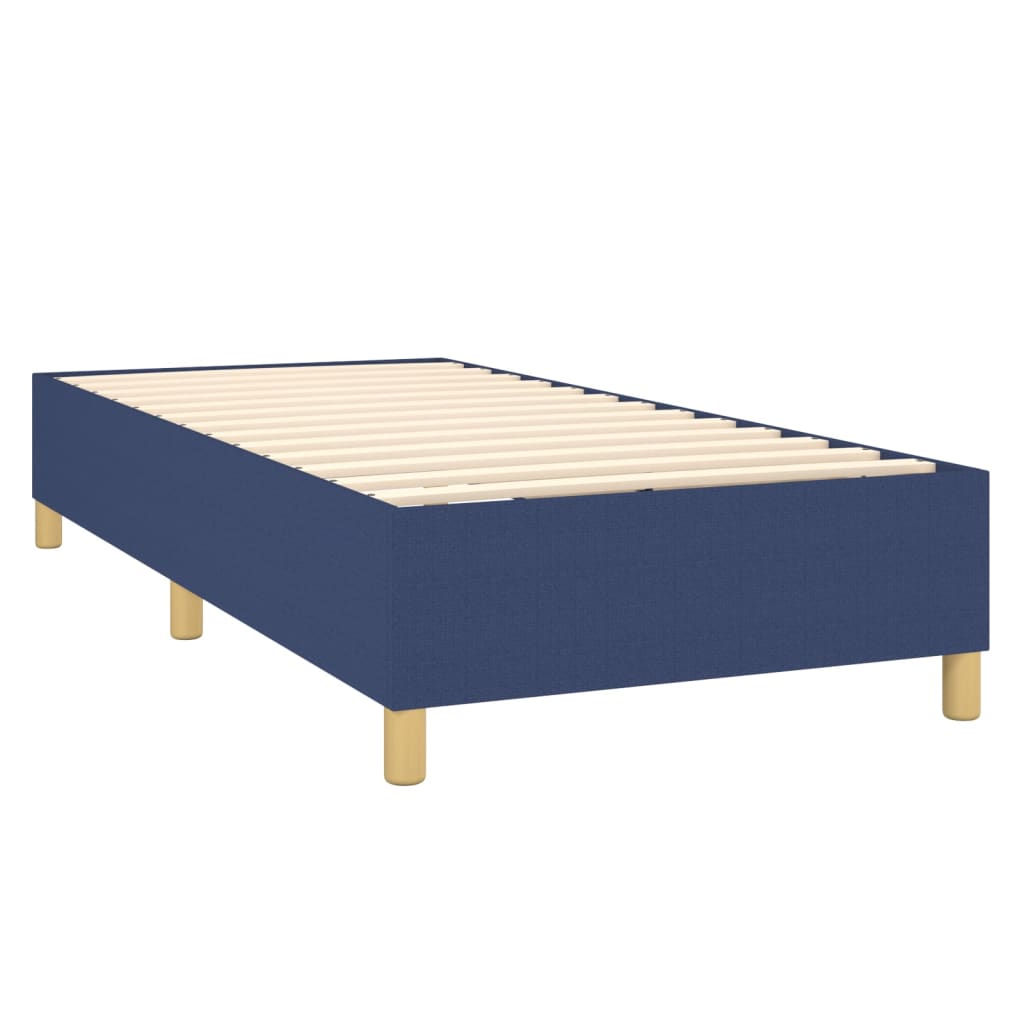 Krevet box spring s madracem LED plavi 90x200 cm od tkanine
