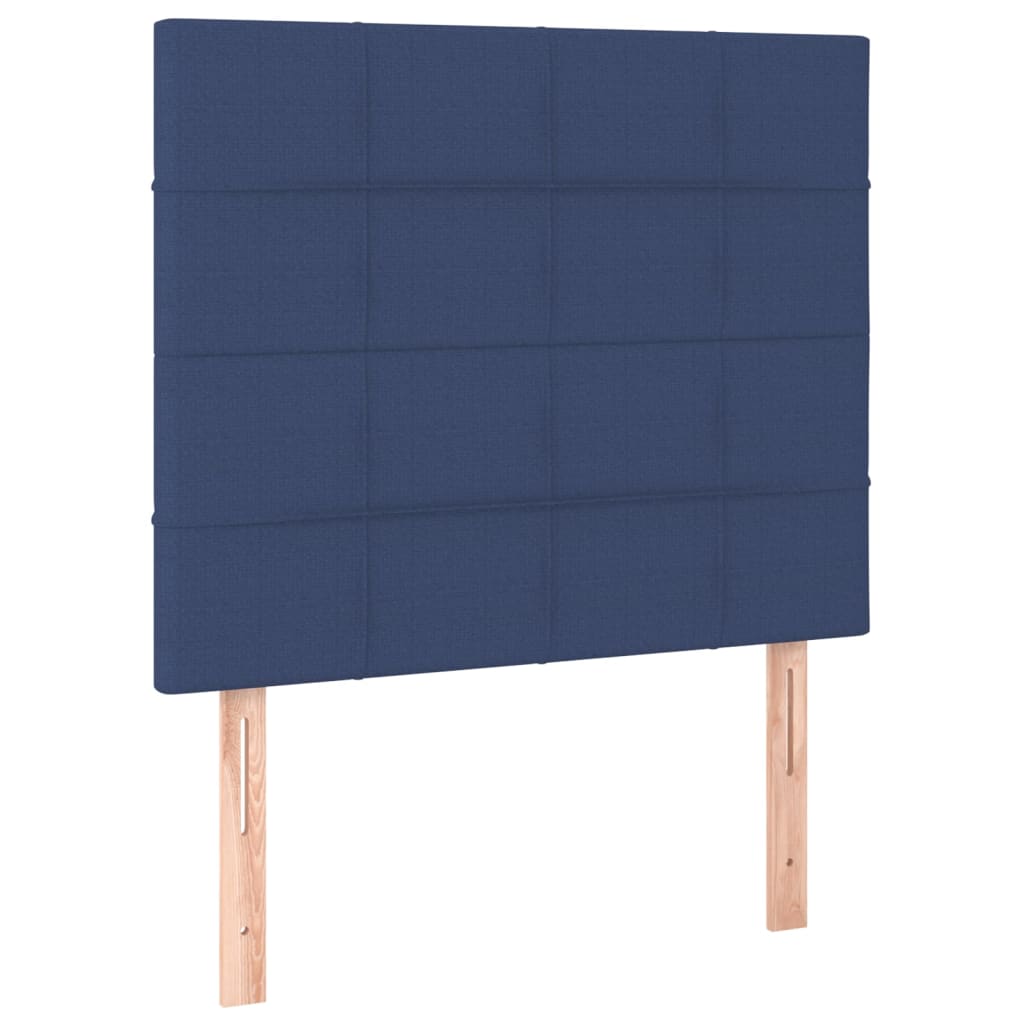 Krevet box spring s madracem LED plavi 90x200 cm od tkanine