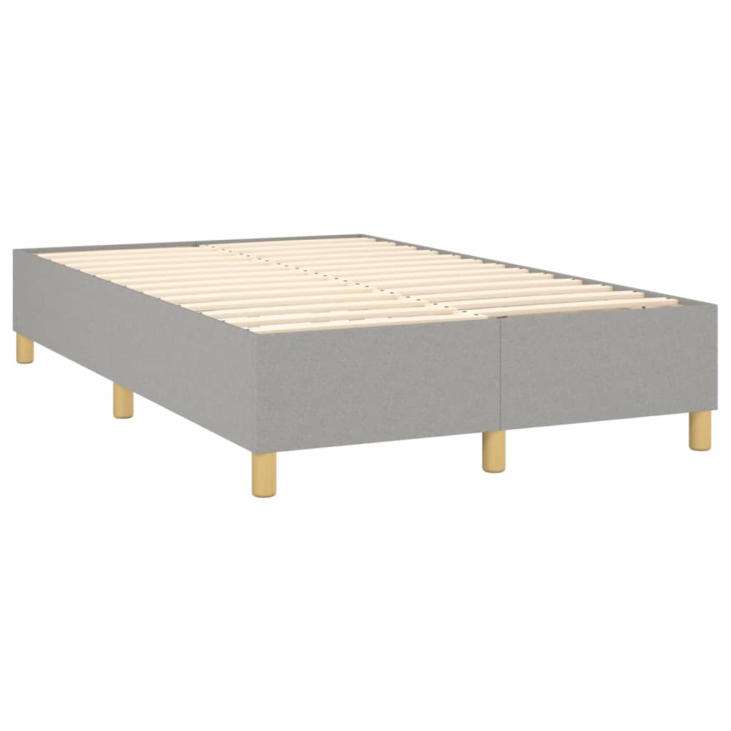Krevet box spring s madracem LED svjetlosivi 120x200 cm tkanina