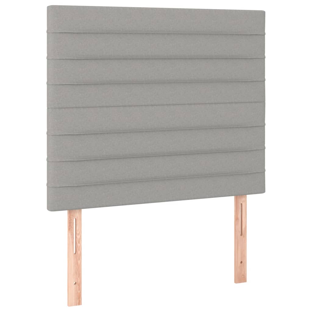 Krevet box spring s madracem LED svjetlosivi 90x190 cm tkanina
