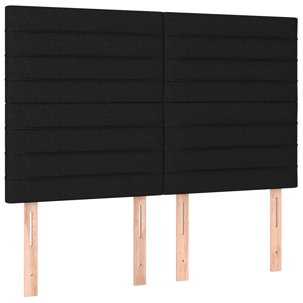 Krevet box spring s madracem LED crni 140x190 cm od tkanine