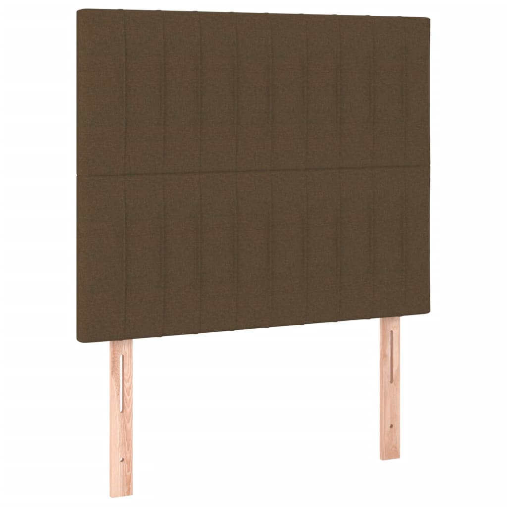 Krevet box spring s madracem LED tamnosmeđi 100x200 cm tkanina