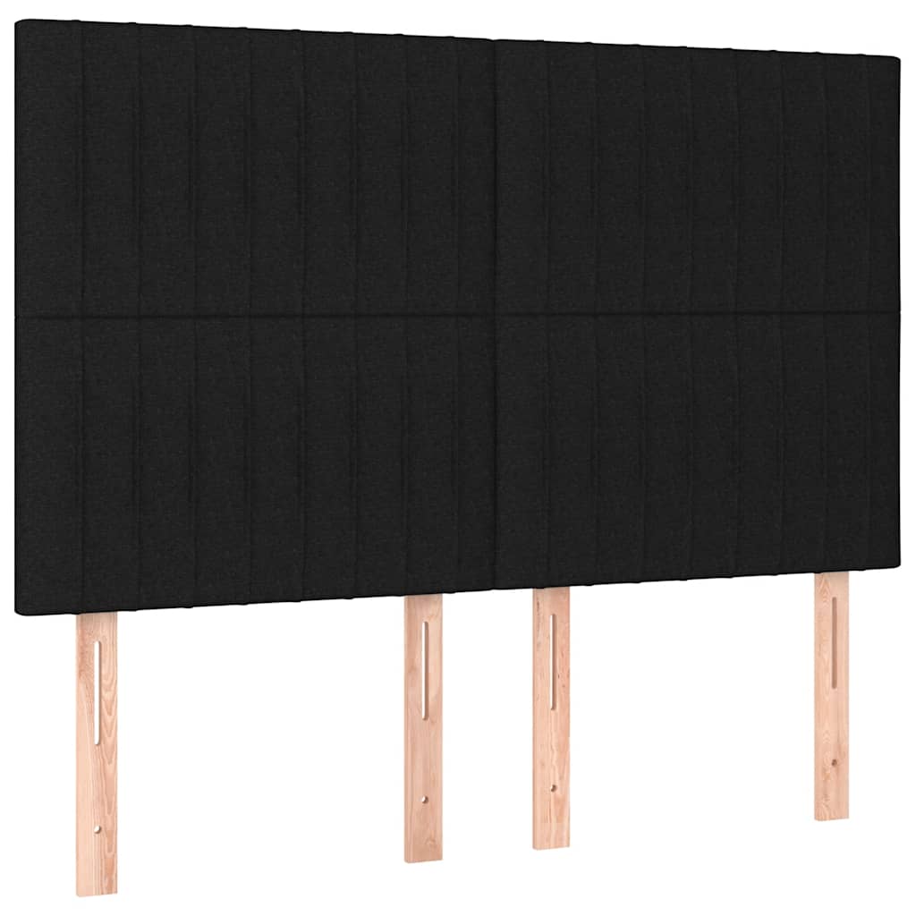 Krevet box spring s madracem LED crni 140x190 cm od tkanine