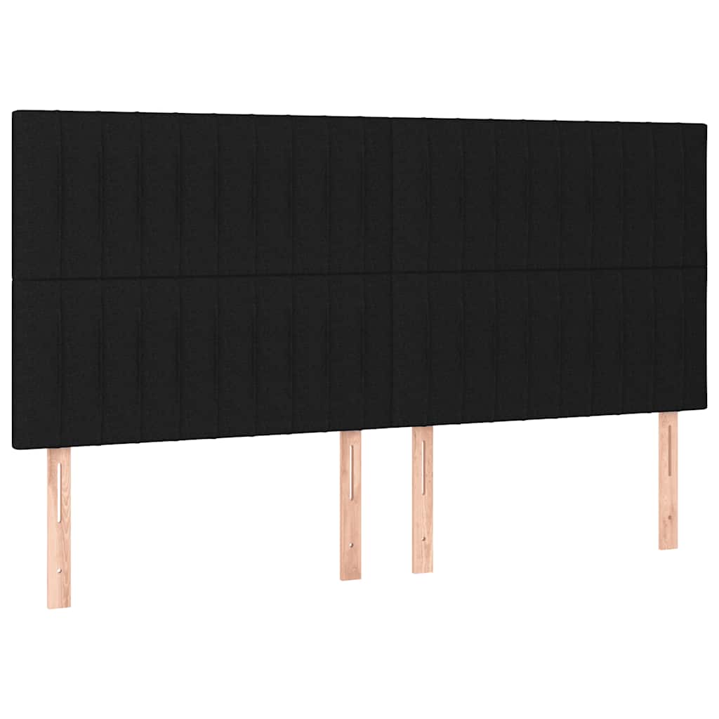 Krevet box spring s madracem LED crni 160x200 cm od tkanine