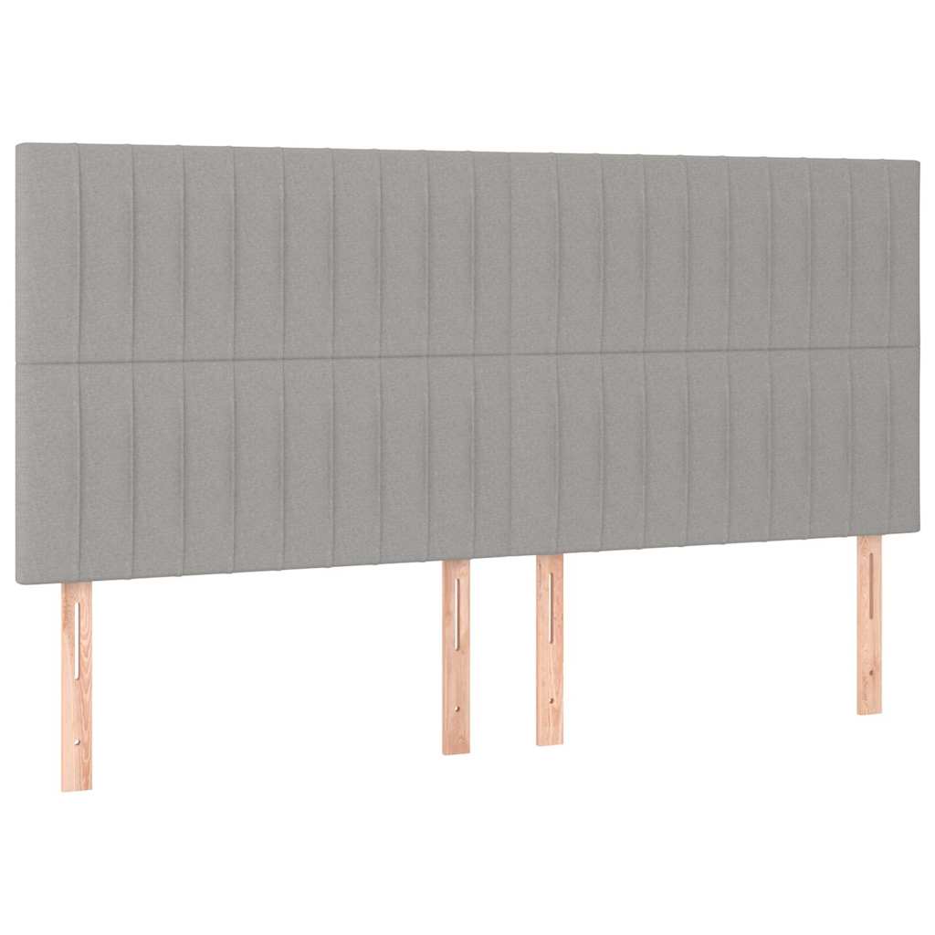 Krevet box spring s madracem LED svjetlosivi 180x200 cm tkanina