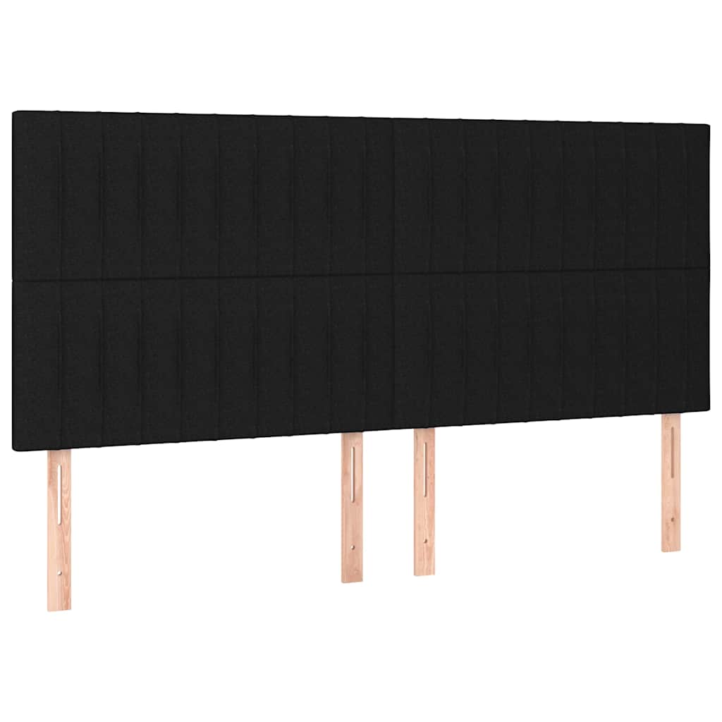 Krevet box spring s madracem LED crni 180x200 cm od tkanine