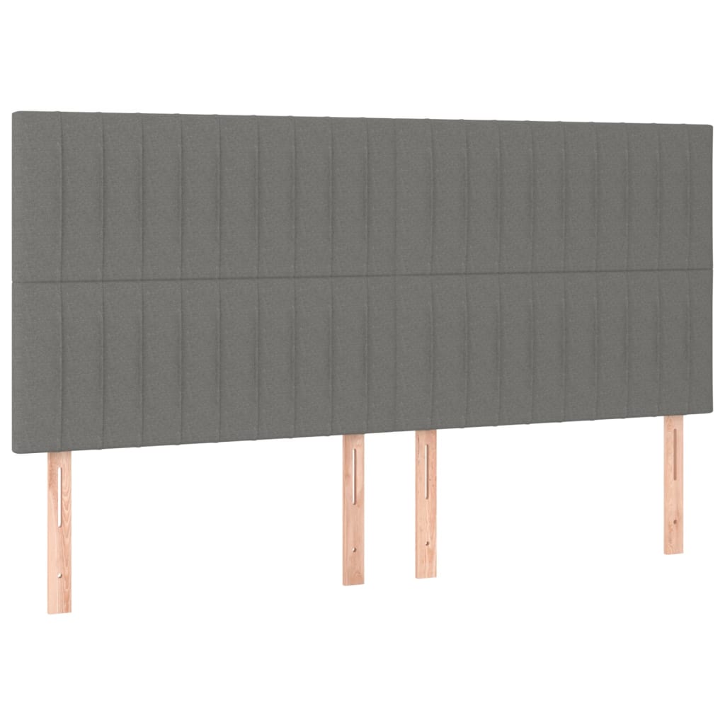 Krevet box spring s madracem LED tamnosivi 200x200 cm tkanina