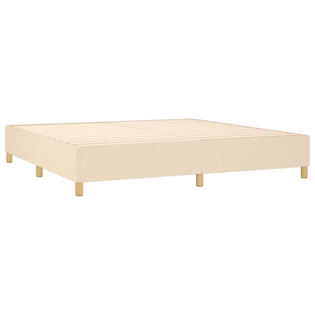 Krevet box spring s madracem LED krem 200x200 cm od tkanine