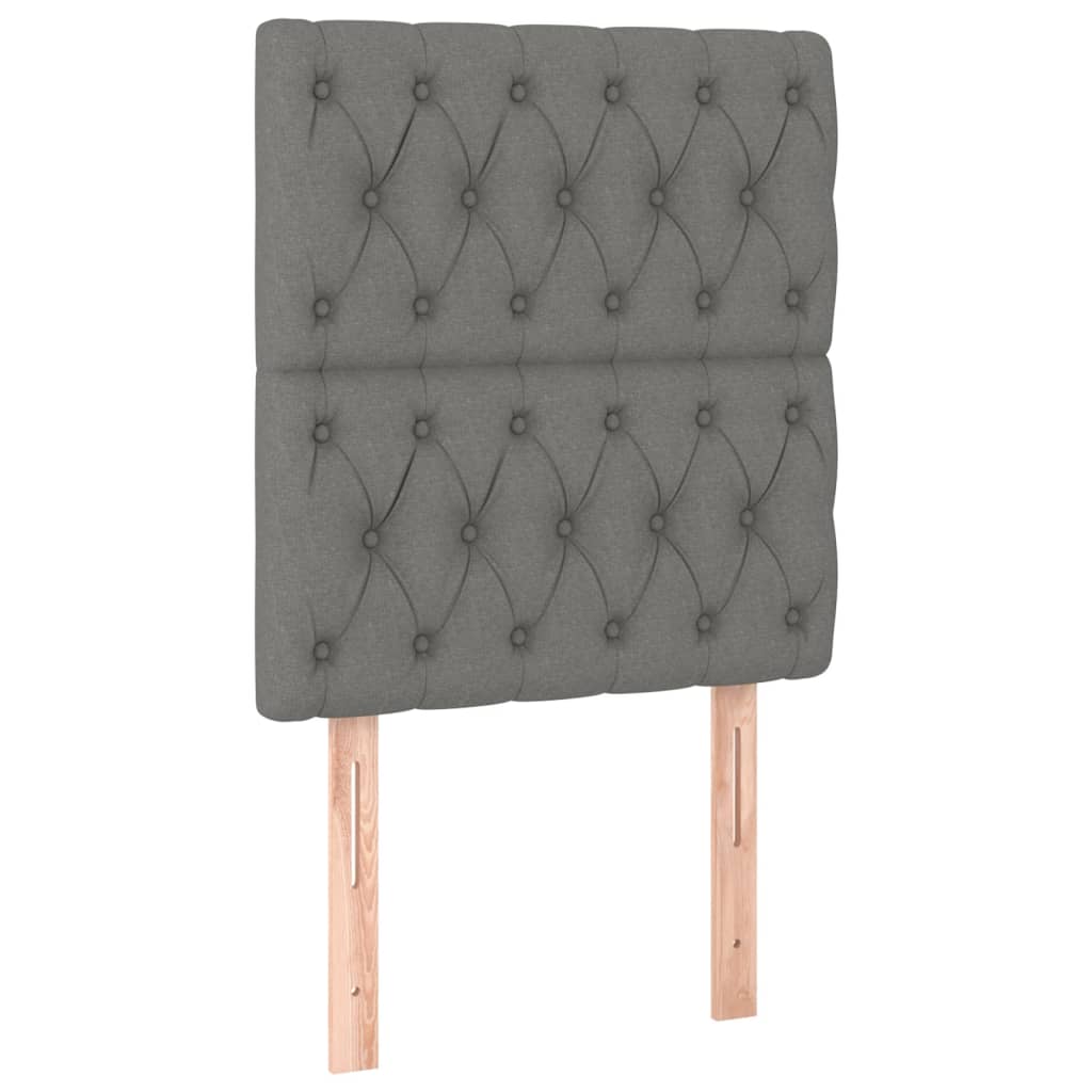 Krevet box spring s madracem LED tamnosivi 80 x 200 cm tkanina