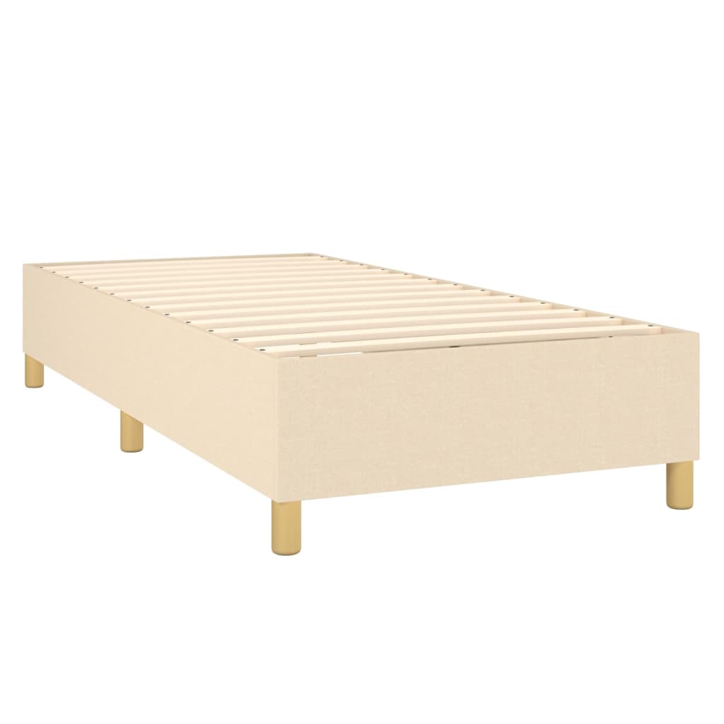 Krevet box spring s madracem LED krem 100x200 cm od tkanine