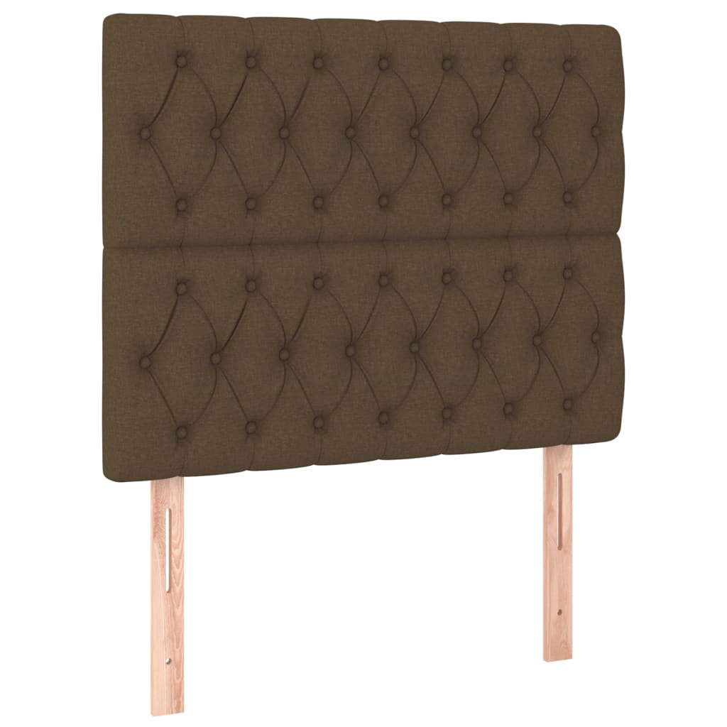 Krevet box spring s madracem LED tamnosmeđi 120x200 cm tkanina