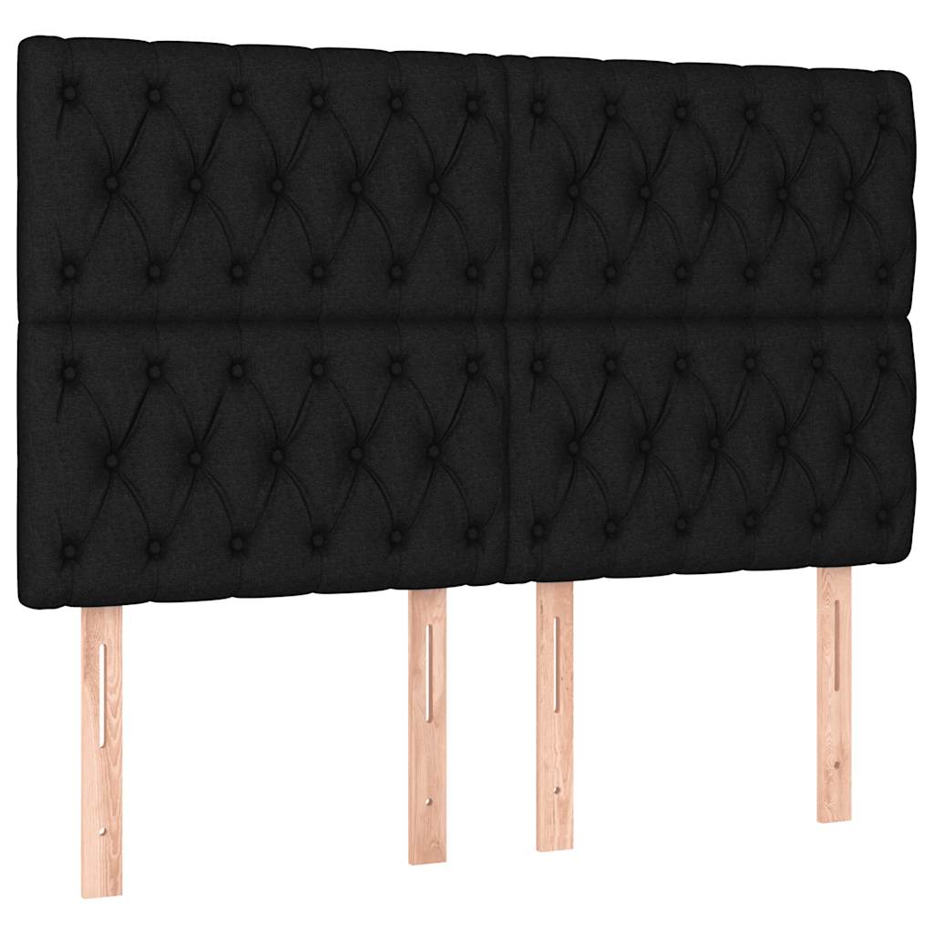 Krevet box spring s madracem LED crni 160x200 cm od tkanine