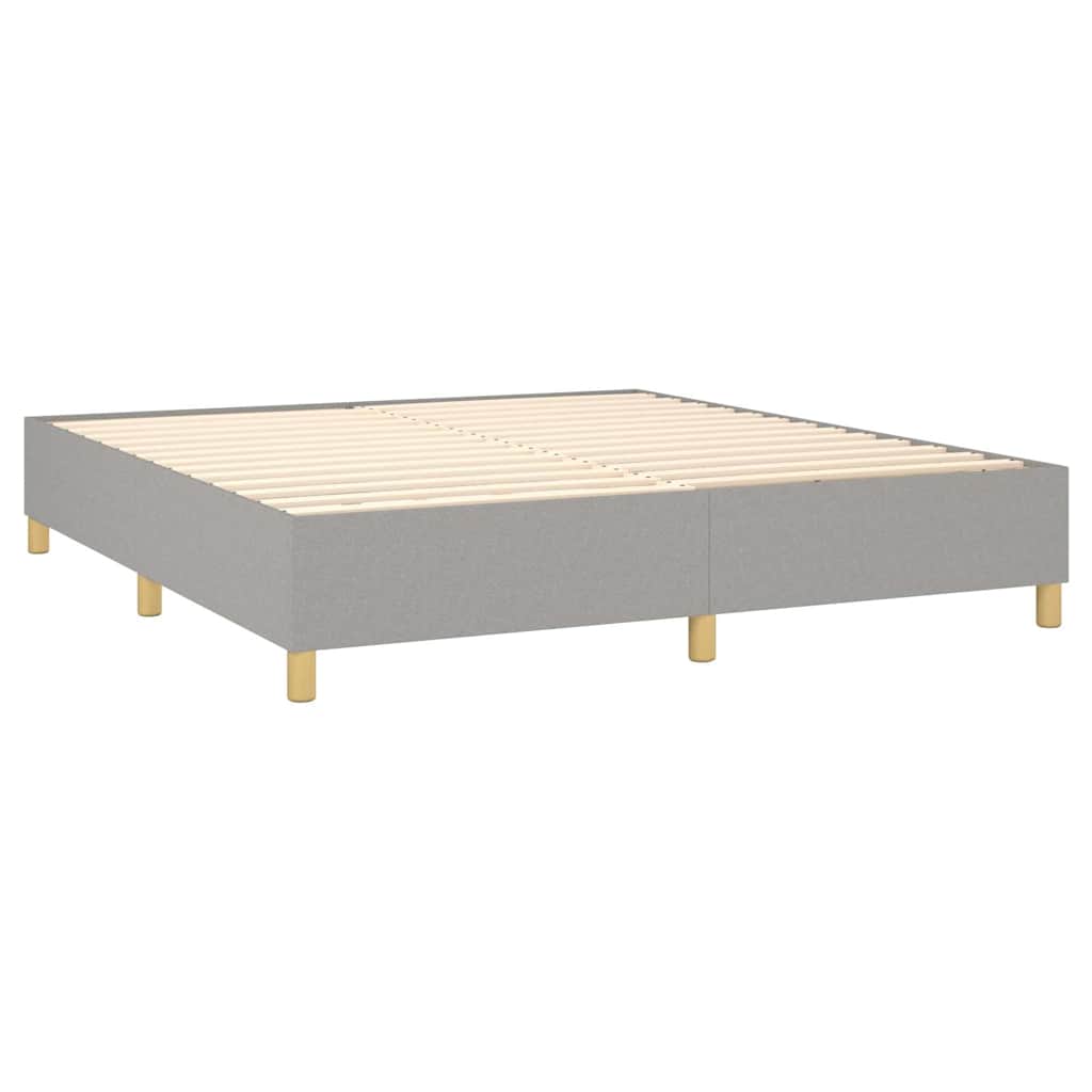 Krevet box spring s madracem LED svjetlosivi 180x200 cm tkanina