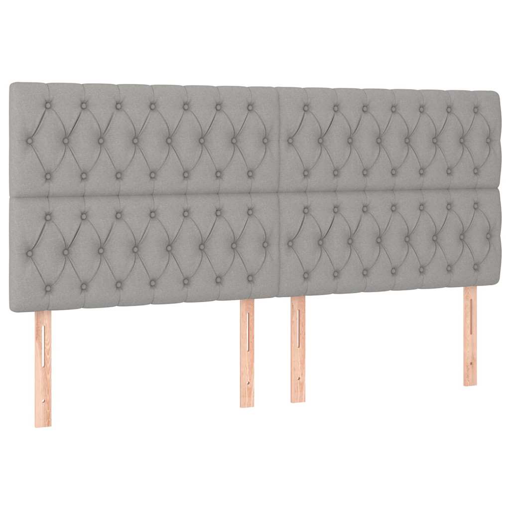 Krevet box spring s madracem LED svjetlosivi 180x200 cm tkanina
