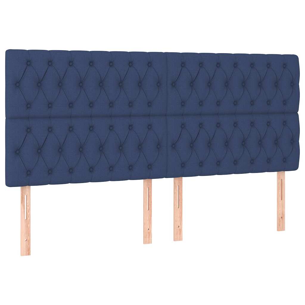 Krevet box spring s madracem LED plavi 180x200 cm od tkanine